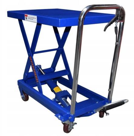 Wózek paletowy nożycowy platformowy 250 kg – solidność i wszechstronność, wymiary platformy: 45x69 cm, wysokość podnoszenia: 22-73 cm