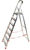 Drabina domowa 7 stopniowa, czerwona (wysokość robocza: 3,40m) 99674639
