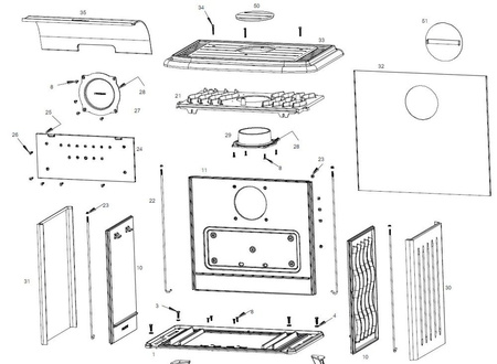 Piec wolnostojący 10kW Modena (kolor: antracyt) - spełnia anty-smogowy EkoProjekt 86876396