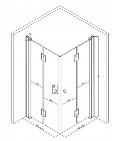 Kabina prysznicowa 80x80 szkło 6mm kwadrat czarna 23178187
