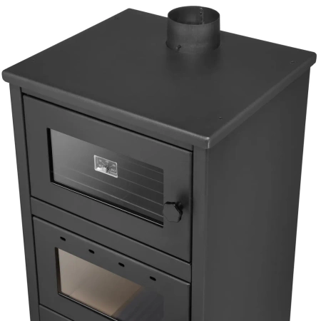 Piec piecyk kominek koza stalowy 10,6kW z piekarnikiem piekarnik na drewno (kolor: antracytowy) - spełnia anty-smogowy EkoProjekt 99683061