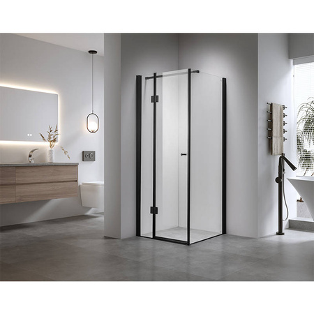 Kabina prysznicowa kwadratowa Czarna Black 90x90 szkło 6mm 23180044