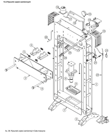 Hydrauliczna prasa warsztatowa wzmocniona z pompą ręczną lub pedałem Unicraft (siła nacisku: 50 t) 32269562