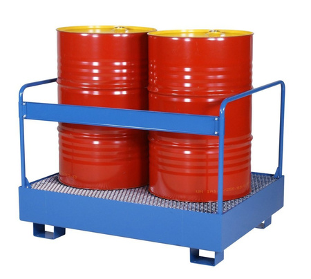 Paleta do transportu beczek z barierkami bezpieczeństwa GermanTech (ilość beczek: 2, wymiary: 950x1200x910 mm) 99724717