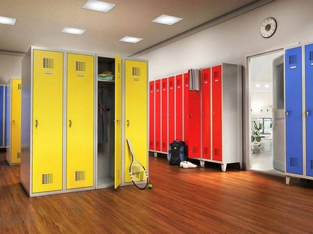 Szafka ubraniowa 3 komory, kolor: RAL7035 (jasnoszary) (wymiary: 1800x900x500 mm) 09276448