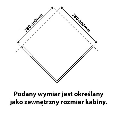 Kabina prysznicowa kwadratowa 80x80 cm Czarna 23181733