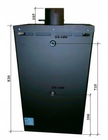 Piec stalowy wolnostojący z płaszczem wodnym 6+7,1=13,1 kW - spełnia anty-smogowy EkoProjekt 04482074