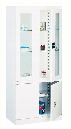 Szafa na leki lekarska medyczna, kolor: RAL7035 (jasnoszary) (wymiary: 1800x800x435 mm) 09276468
