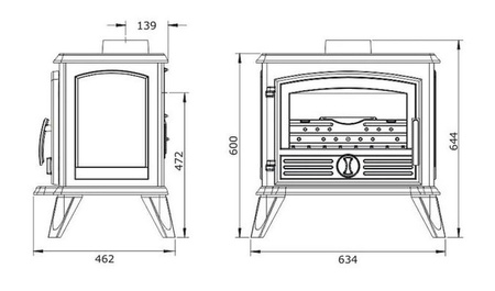 Piec wolnostojący 6kW Samara (kolor: emalia antracyt) - spełnia anty-smogowy EkoProjekt 86876401