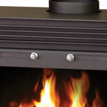 Piec piecyk kominek na drewno 13kW z płaszczem wodnym (kolor: czerwony) - spełnia anty-smogowy EkoProjekt 48283341