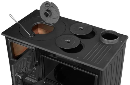 Kuchnia węglowa emaliowana z piekarnikiem 8,7-10,7kW – kolor czarny – średnica wylotu spalin 130 mm 99682164