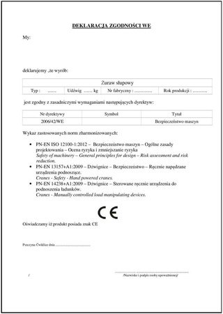 Żuraw ze stopą i wciągarką ręczną z liną 12m (udźwig: 250 kg, wysokość podnoszenia: 1945-2440 mm) 53368257