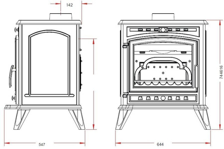 INVICTA Piec wolnostojący 8kW Altea (kolor: antracyt) - spełnia anty-smogowy EkoProjekt 86829185