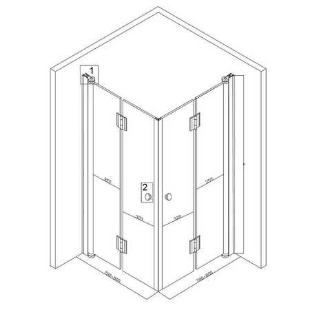 Kabina prysznicowa kwadratowa 80x80 cm Czarna 23181733