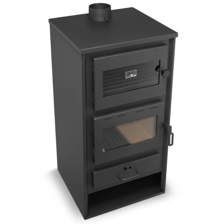 Piec piecyk kominek koza stalowy 10,6kW z piekarnikiem piekarnik na drewno (kolor: antracytowy) - spełnia anty-smogowy EkoProjekt 99683061