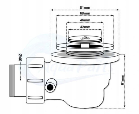 Brodzik 80cm półokrągły głęboki 15cm czarny + syfon 23178270