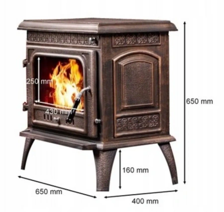 Piec koza żeliwny wolnostojący z płaszczem wodnym 5,6/8kW (kolor: czarny) - spełnia anty-smogowy EkoProjekt 04483329