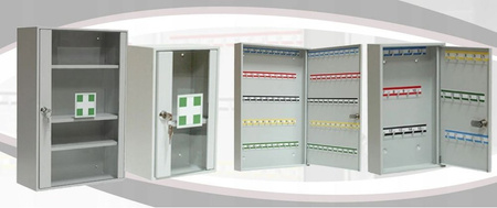 Szafka skrzynka na klucze na 100szt metalowa, kolor: RAL7035 (jasnoszary) (wymiary: 350x520x60 mm) 09276458