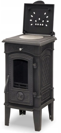 Piec koza żeliwny kominek kominkowy na nózkach, płyta do gotowania 6,6kW - spełnia anty-smogowy EkoProjekt 04482048