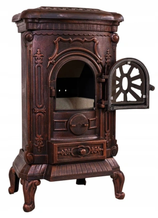 Piec wolnostojący żeliwny 6,5-9kW na drewno (kolor: złoty, średnica wylotu spalin: 120mm) - spełnia anty-smogowy EkoProjekt 65882963