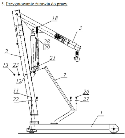Żuraw hydrauliczny ręczny, paletowy (udźwig: od 270 do 500kg) 5877831