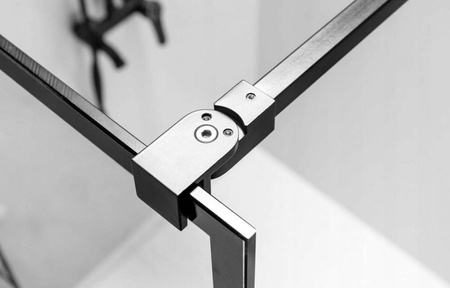 Ścianka prysznicowa 90 cm asymetryczna kratka szkło 8mm 23179603