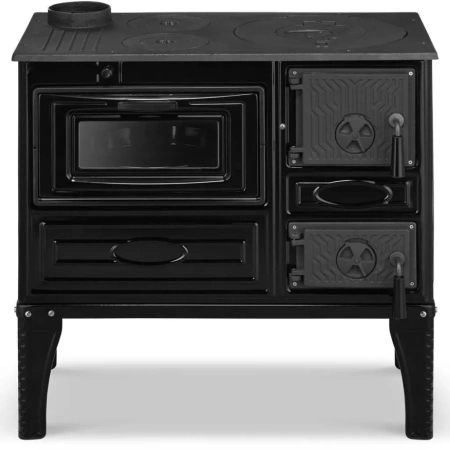 Kuchnia węglowa emaliowana z piekarnikiem 9,32–11,32 kW – kolor czarny – średnica wylotu spalin 130 mm 99682164