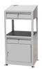  Pulpit warsztatowy na stopkach z szafką i szufladą, kolor czarny (wymiary: 597x1225x527 mm) 00877022