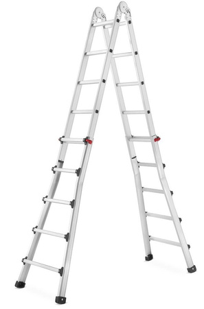Drabina przegubowa teleskopowa 4x5 z opcją na schody (wysokość robocza: 6,50m) 99674995