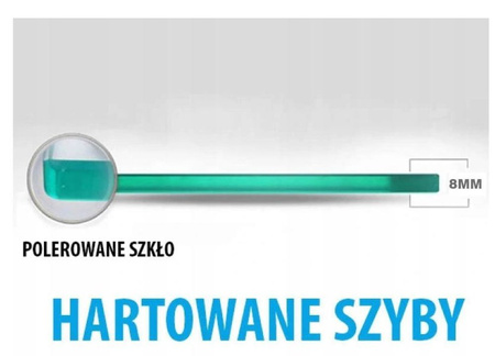 Calbati Kabina prysznicowa 120x80 jakość mocna szkło 8mm 23178262