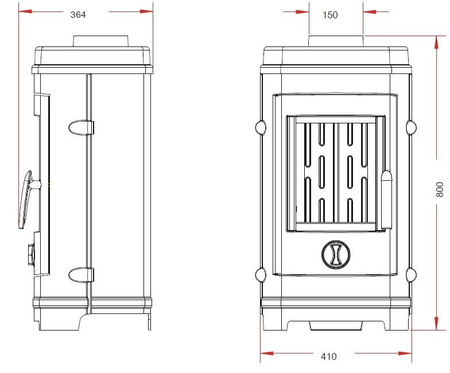 Piec wolnostojący 7kW Remilly (wylot spalin: góra, kolor: antracyt) - spełnia anty-smogowy EkoProjekt 86854918
