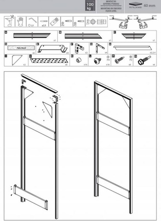 Drzwi ukryte z niewidoczną ościeżnicą, z wypełnienem płyta wiórowa 3 zawiasy (strona lewa, szerokość drzwi 80 cm) 48479737