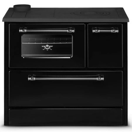 Kuchnia na drewno piec kominek koza kuchnia kocioł CO z płaszczem wodnym 16,15kW (kolor: czarny, średnica wylotu spalin: 130 mm) - spełnia anty-smogowy EkoProjekt 99683163