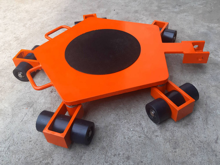 Wózek rotacyjny bez płyty obrotowej do transportu maszyn, urządzeń i sprzętu (rolki: 15x poliamidowe toczone, nośność: 5 ton) 50279757