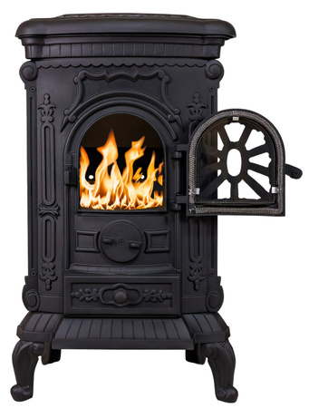 Piec wolnostojący żeliwny 6,5-9kW na drewno (kolor: czarny, średnica wylotu spalin: 120mm) - spełnia anty-smogowy EkoProjekt 65882962