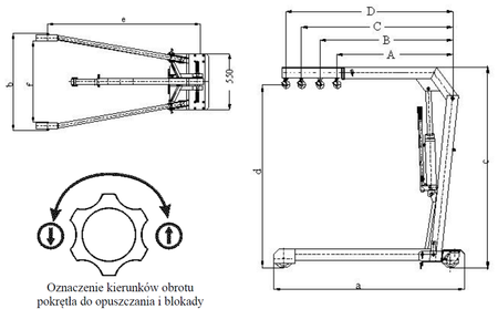 Żuraw hydrauliczny ręczny (udźwig: od 500 do 1000kg) 5877828