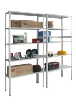 Regał metalowy z dwustronnym dostępem, 5-półkowy (wymiary: 2000x955x650 mm) 16083232