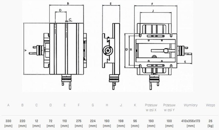 Stół krzyżowy (rozmiar stołu: 330x220 mm) 02861380