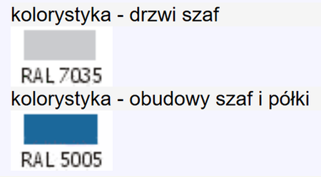 Szafa uniwersalna z 4-ma półkami z blachy ocynkowanej, 2 drzwi (wymiary: 1800x800x380 mm) 00853910