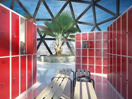 Szafa szafka bhp socjalna ubraniowa 4 komory, kolor: RAL7035 (jasnoszary) (wymiary: 1800x600x500 mm) 09276044