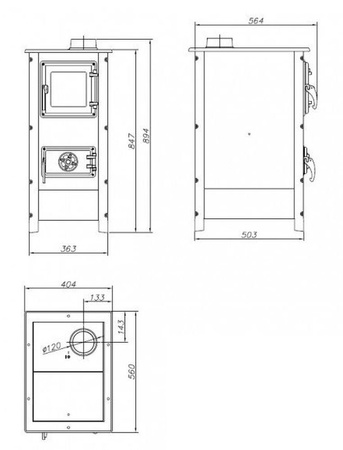 Piec wolnostojący 7kW (kolor: czarny) - spełnia anty-smogowy EkoProjekt 88876223