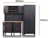 Szafka warsztatowa z ruchomym stołem i szafkami jezdnymi, szafa, regał (wymiary: 2070x472x1925 mm) 80183073