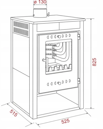 Piec stalowy wolnostojący z płaszczem wodnym 12,2kW - spełnia anty-smogowy EkoProjekt 04482063
