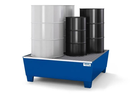 Wanna wychwytowa ze stali na 4 beczki, lakierowana, z prześwitem i kratą, 1240x1210x430 72279250