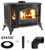 Piec wolnostojący koza 10kW K9 ASDP z wylotem spalin fi 130, Gratis: Rozeta stalowa okrągła fi 130 + Rura stalowa 130/1m + Kolano ruchome 130/90 - spełnia anty-smogowy EkoProjekt 30079561