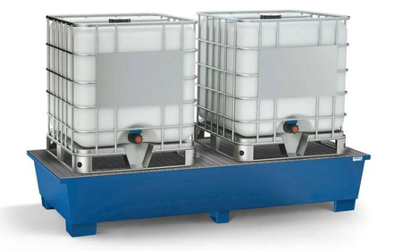 Wanna wychwytowa ze stali na 2 IBC, lakierowana, z 2 kratami 72279186