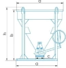 Pojemnik do betonu STAPROT z wylewem prostym + rękaw 2 m, obejma, 0.5–2.0 m³