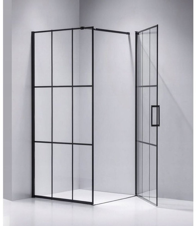 Kabina prysznicowa 80x80 szkło 6mm kwadrat czarna 23178255