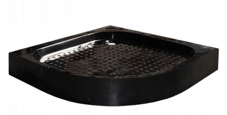 Brodzik 80cm półokrągły głęboki 15cm czarny + syfon 23178270