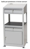  Pulpit warsztatowy na stopkach z szafką i szufladą, kolor czarny (wymiary: 597x1225x527 mm) 00877022